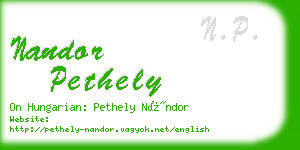 nandor pethely business card